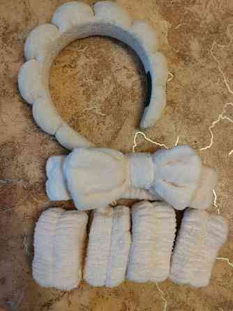 Повязка/ободок/манжеты для умывания. Набор Донецк