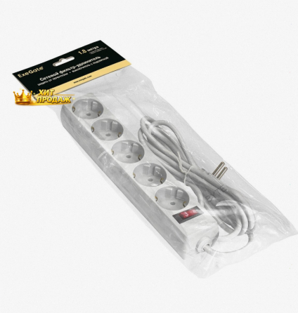 Сетевой Фильтр Exegate ex221174rus Сетевой Фильтр Exegate sp-5-1.8w (5 Розеток, 1.8м, Евр - арт:4842 Макеевка