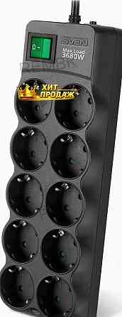 Сетевой Фильтр Sven sf-10e-16 3680 вт, 10 Розеток, 3 м, Черный - арт:7642 Макеевка