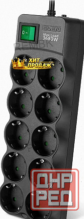 Сетевой Фильтр Sven sf-10e-16 3680 вт, 10 Розеток, 3 м, Черный - арт:7642 Макеевка - изображение 1
