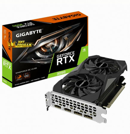 Видеокарта Gigabyte Rtx3050 Windforce oc v2 6gb Gddr6 96bit 2xdp 2xhdmi 2fan Rtl - арт:5279 Макеевка