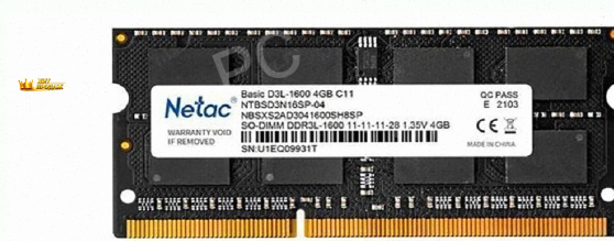 Оперативная Память so-dimm Ddr3l Netac 4гб 1600 Мгц cl11 Ntbsd3n16sp-04 - арт:8919 Макеевка