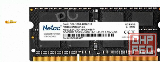 Оперативная Память so-dimm Ddr3l Netac 4гб 1600 Мгц cl11 Ntbsd3n16sp-04 - арт:8919 Макеевка - изображение 1