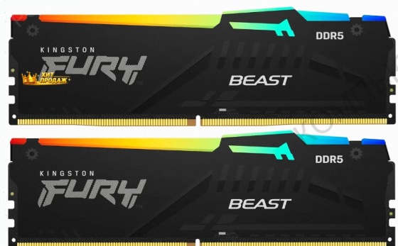 Оперативная Память Kingston Fury Beast Black kf552c40bbak2-16 Ddr5 - 2x 8гб 5200мгц, Dimm - арт:2586 Макеевка