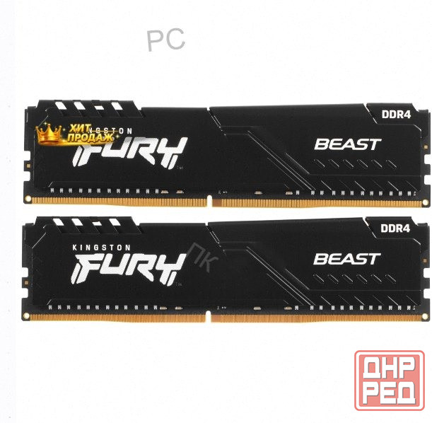 Оперативная Память Kingston kf432c16bb1k2/32wp, 32gb (2x16gb) 3200mt/s Ddr4 cl16 Dimm, Че - арт:8511 Макеевка - изображение 1