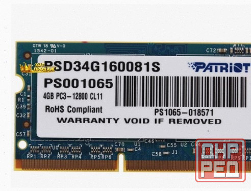 Оперативная Память Sodimm Patriot Signature [psd34g160081s] 4 гб - арт:6167 Макеевка - изображение 2