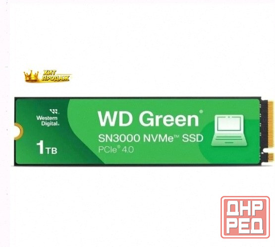 Твердотельный Накопитель Ssd Western Digital Green sn3000, 1000gb, m.2 2280, Pcie 4.0 x4 - арт:1736 Макеевка - изображение 1