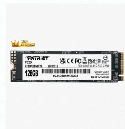 Ssd Накопитель Patriot p320 p320p128gm28 128гб, m.2 2280, Pcie 3.0 x4, Nvme, m.2 - арт:1723 Макеевка