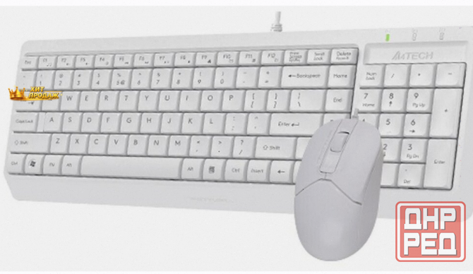 Клавиатура + Мышь a4tech Fstyler f1512 Клав:белый Мышь:белый Usb - арт:1501 Макеевка - изображение 1