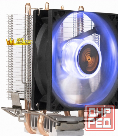 Кулер Exegate ex286297rus Wizard Exx200-pwm.blue (al+copper, 2 Трубки, Lga775/115*/1200/a - арт:3816 Макеевка - изображение 1