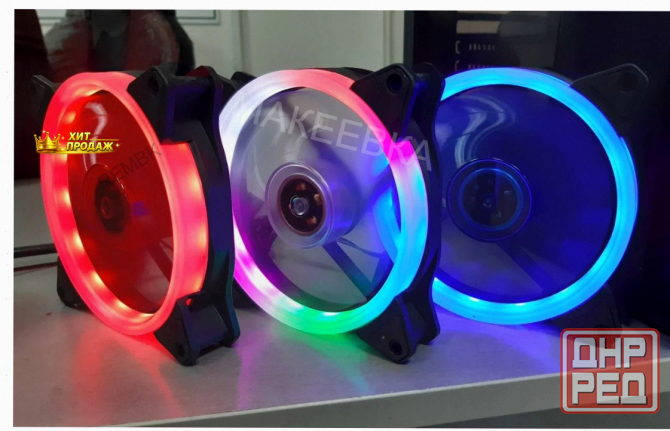 Wjf Вентилятор Для Компьютера 120мм, 3pin, Зелёная Подсветка - арт:9711 Макеевка - изображение 1