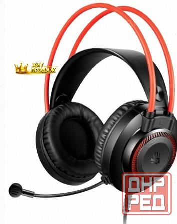 Наушники с Микрофоном a4tech Bloody g200s Черный/красный 2м Мониторные Usb Оголовье (g200 - арт:9980 Макеевка - изображение 1