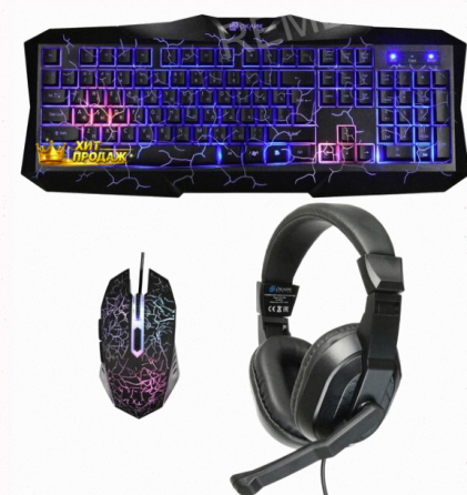 Игровой Комплект Oklick hs-hkm100g Черный 2.2м Мониторы Оголовье hs-hkm100g - арт:1817 Макеевка