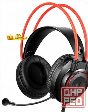 Наушники с Микрофоном a4tech Bloody g200 Aux3.5-4pin +usb Черно Красные - арт:8165 Макеевка - изображение 1