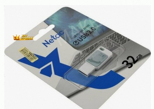 Флешка 32gb Netac ua31 Blue Usb 2.0 (nt03ua31n-032g-20bl) - арт:7603 Макеевка