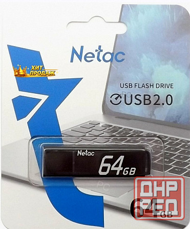 Накопитель Usb 2.0 64гб Netac u351 (nt03u351n-064g-20bk), Черный - арт:8169 Макеевка - изображение 1
