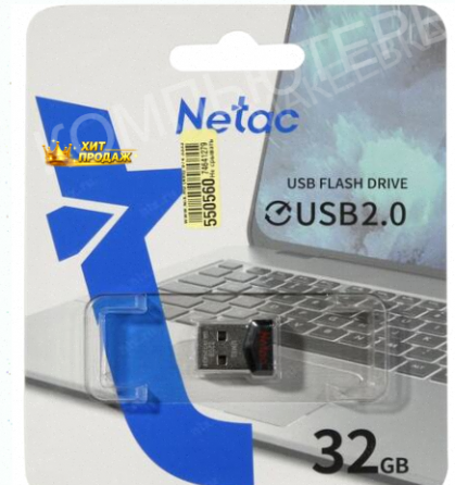 Флешка Netac 32gb um2 Usb 2.0 (nt03um2n-032g-20bk) - арт:2036 Макеевка