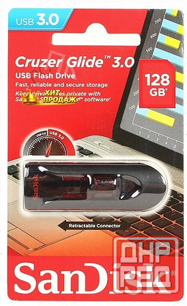 Usb Flash Drive 128gb - Sandisk Cruzer Glide 3.0 Black Sdcz600-128g-g35 - арт:5769 Макеевка - изображение 1