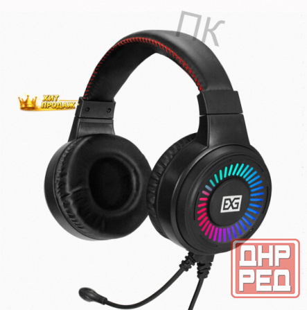 Полноразмерные Игровые Наушники с Микрофоном (гарнитура) Exegate Gaming hs-520g (usb, 2x3 - арт:5700 Макеевка - изображение 1