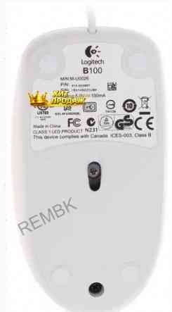Мышь Проводная Logitech b100 910-003360, 800dpi, Белый - арт:7009 Макеевка