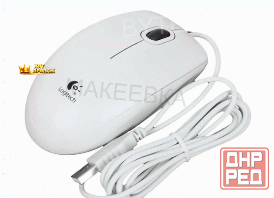 Мышь Проводная Logitech b100 910-003360, 800dpi, Белый - арт:7009 Макеевка - изображение 3