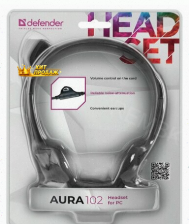 Наушники с Микрофоном (гарнитура) Defender hn-102, Проводная, 1,8 м, Стерео, с Оголовьем, - арт:2225 Макеевка