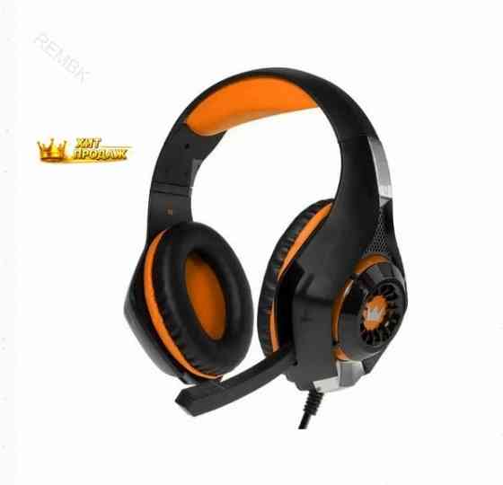 Наушники Crown Cmgh-101t, Игровые, Полноразмерные, Микрофон, 3.5 мм, 2.1 м, чёрно-оранжев - арт:6573 Макеевка