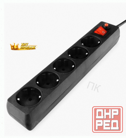 Сетевой Фильтр Гарнизон Енlb-4, 0,5 м, 5 Розеток, Черный - арт:3877 Макеевка - изображение 3