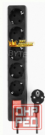 Сетевой Фильтр Гарнизон Енlb-4, 0,5 м, 5 Розеток, Черный - арт:3877 Макеевка - изображение 1