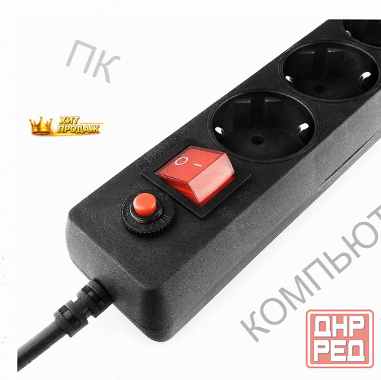 Сетевой Фильтр Гарнизон Енlb-4, 0,5 м, 5 Розеток, Черный - арт:3877 Макеевка - изображение 4