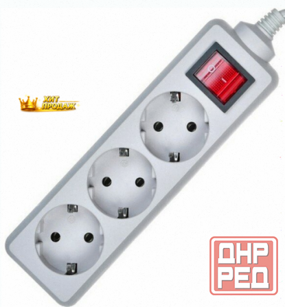 Сетевой Фильтр Buro 300sl-1-g, 1м, Серый - арт:8055 Макеевка - изображение 2