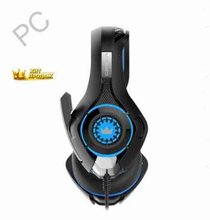 Игровые Наушники Проводные с Микрофоном Crown Micro Cmgh-101t чёрный/синий - арт:4068 Макеевка