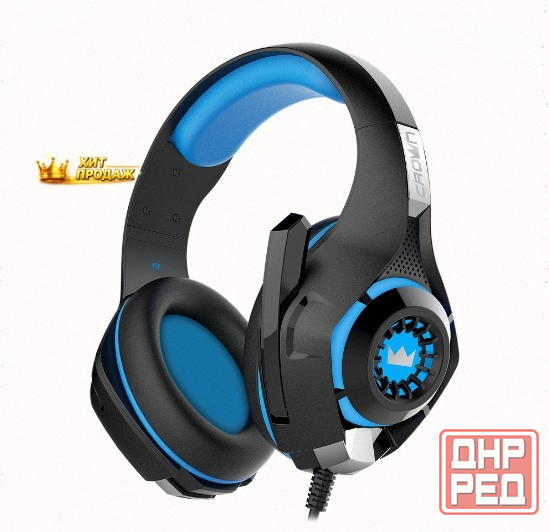 Игровые Наушники Проводные с Микрофоном Crown Micro Cmgh-101t чёрный/синий - арт:4068 Макеевка - изображение 3