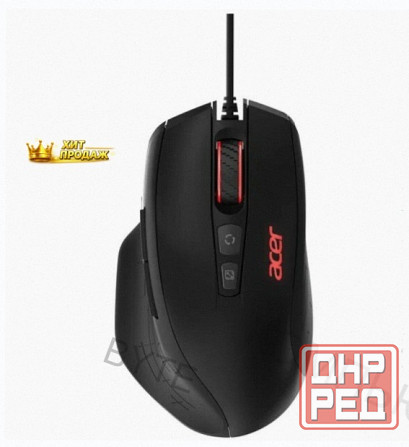 Мышь Проводная Acer Omw124 Черный, 6400 Dpi, Usb, Кнопки - 8 - арт:1672 Макеевка - изображение 1
