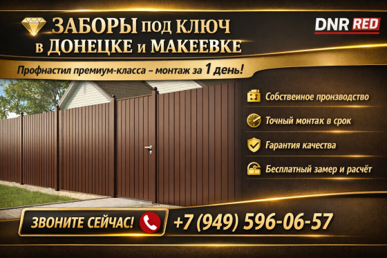 Забор из профнастила под ключ в Макеевке Макеевка