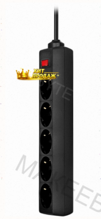 Сетевой Фильтр Defender es, 5.0 м, 5 Розеток, Черный - арт:4837 Макеевка