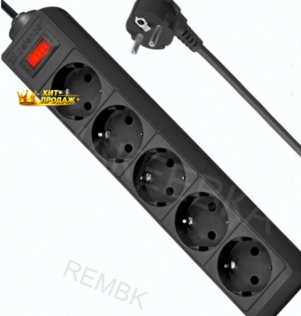 Сетевой Фильтр Defender es, 5.0 м, 5 Розеток, Черный - арт:4837 Макеевка