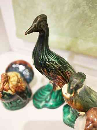 Статуэтки 1950 г., обливная керамика-майолика ссср Донецк