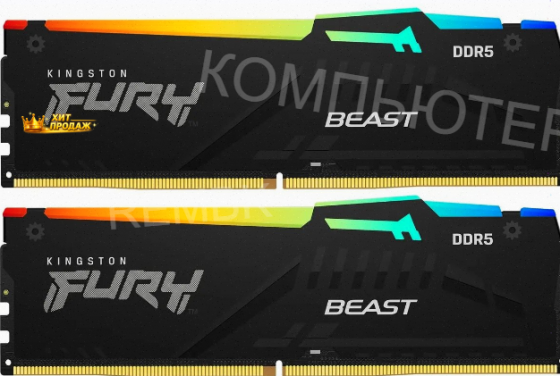 Оперативная Память Kingston Fury Beast Black kf552c40bbak2-16 Ddr5 - 2x 8гб 5200мгц, Dimm - арт:3364 Донецк