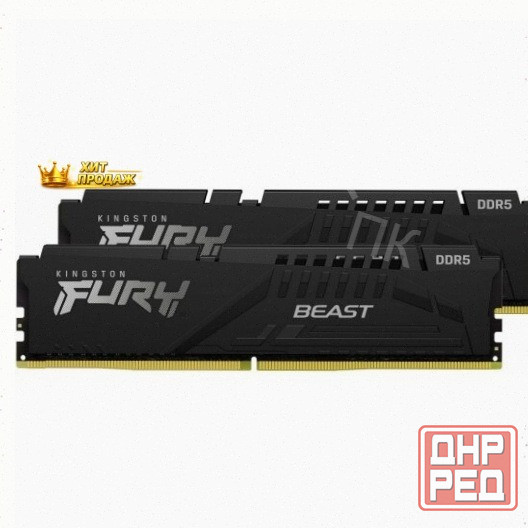 Оперативная Память Kingston Ddr5 32gb (2х16gb) 5600mhz pc-44800 cl36 Fury Beast Black Exp - арт:3608 Донецк - изображение 1