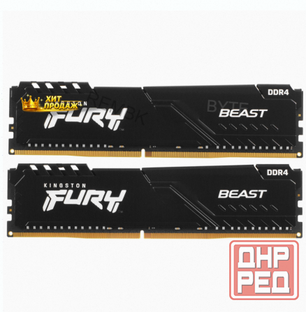 Оперативная Память Kingston kf432c16bb1k2/32wp, 32gb (2x16gb) 3200mt/s Ddr4 cl16 Dimm, Че - арт:3256 Донецк - изображение 1