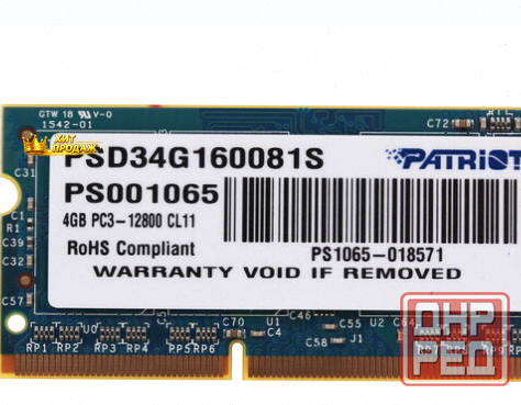 Оперативная Память Sodimm Patriot Signature [psd34g160081s] 4 гб - арт:4704 Донецк - изображение 3