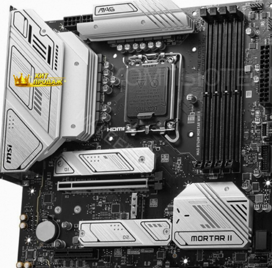 Материнская Плата Msi Mag b760m Mortar Wifi ii Matx Lga1700 4ddr5 Pci-ex16 Pci-ex4 3m.2 4 - арт:3375 Макеевка