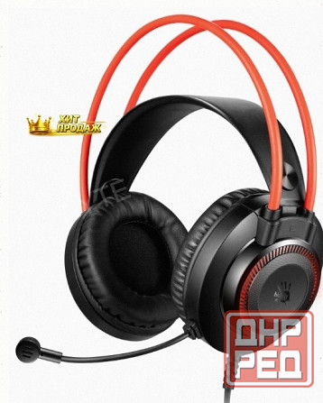 Наушники с Микрофоном a4tech Bloody g200s Черный/красный 2м Мониторные Usb Оголовье (g200 - арт:4530 Макеевка - изображение 1