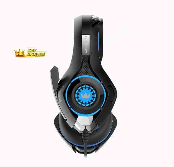 Игровые Наушники Проводные с Микрофоном Crown Micro Cmgh-101t чёрный/синий - арт:8850 Макеевка