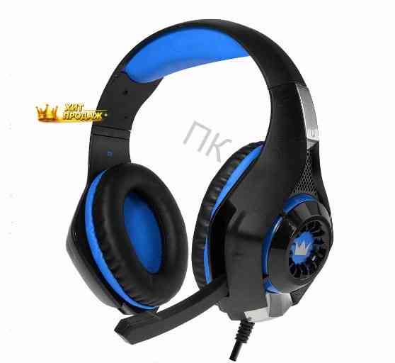 Игровые Наушники Проводные с Микрофоном Crown Micro Cmgh-101t чёрный/синий - арт:8850 Макеевка