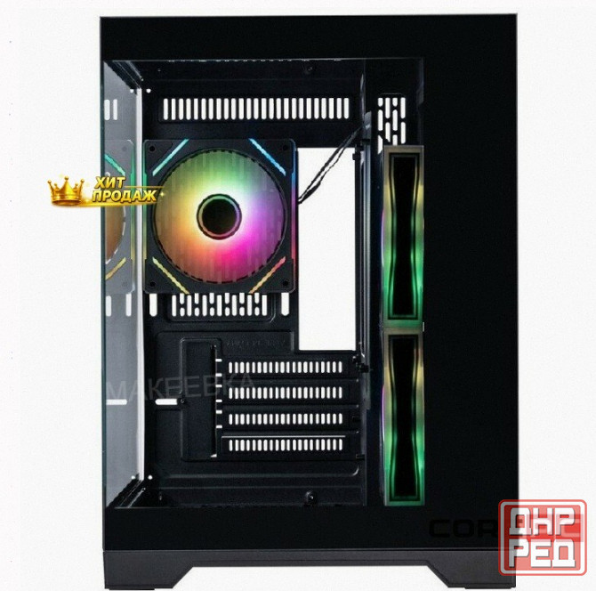 Корпус 1stplayer Megaview mv5-tp Argb Black (mv5-tp-bk-2fc7r-1fc7) / Matx / 3x120mm Argb - арт:5845 Макеевка - изображение 4