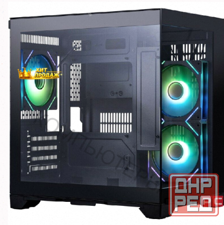 Корпус 1stplayer Megaview mv5-tp Argb Black (mv5-tp-bk-2fc7r-1fc7) / Matx / 3x120mm Argb - арт:5845 Макеевка - изображение 3