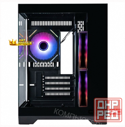 Корпус 1stplayer Megaview mv5-tp Argb Black (mv5-tp-bk-2fc7r-1fc7) / Matx / 3x120mm Argb - арт:5845 Макеевка - изображение 2