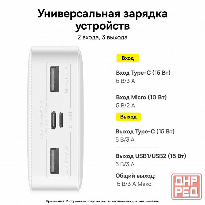 Power Bank Baseus 20000 мАч, 15 Вт, внешний аккумулятор, портативное зарядное, зарядка Донецк - изображение 5